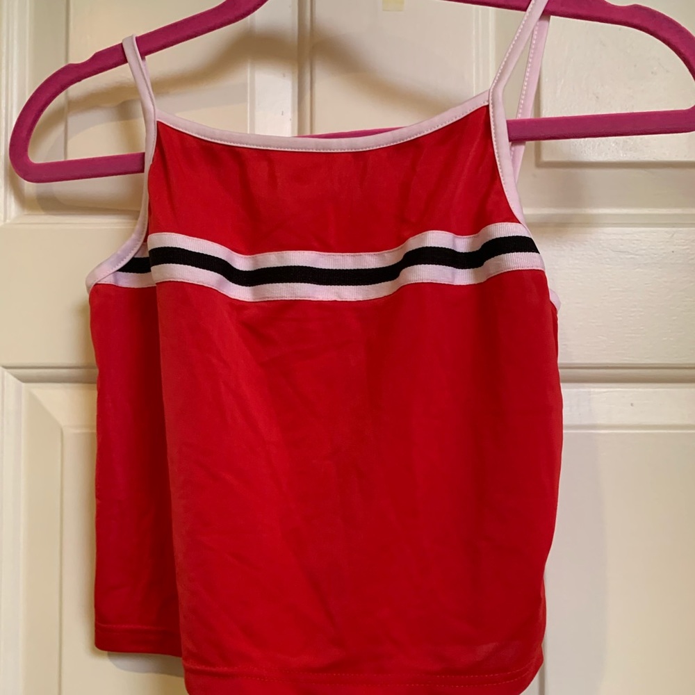 Red stripe crop top